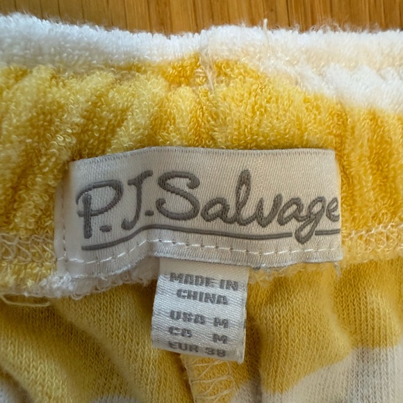 P.J. Salvage Cabana Paradise Stripe Pajama Pants Lemon Size Medium Women's - Picture 8 of 10